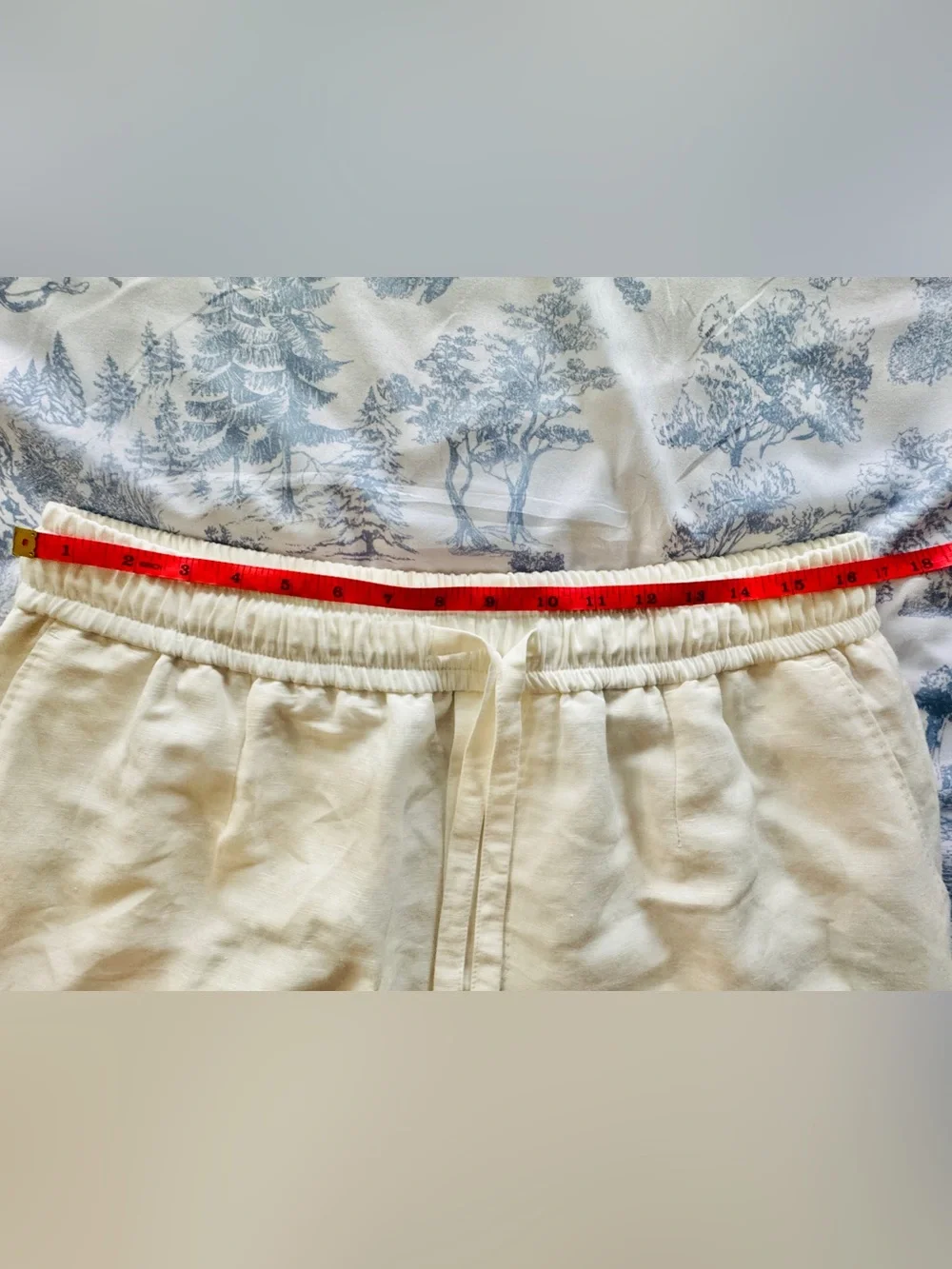 Men’s Dolce & Gabbana Cream Wide-Leg Drawstring Linen Pants Custom- short length